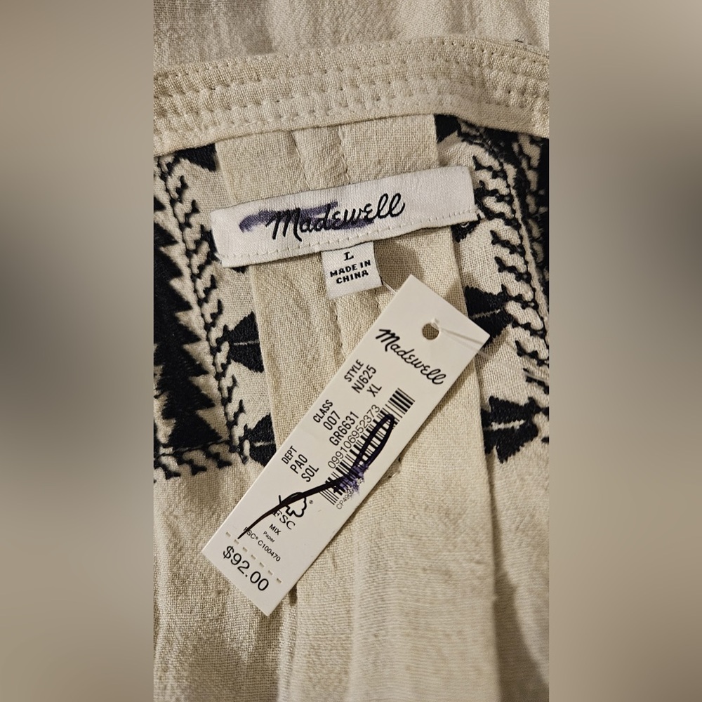99. Madewell Embroidered Paradise Dress  Linen NWT - Picture 5 of 5
